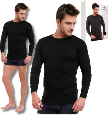 Immagine prodotto di Moraj | Maglietta intima da uomo nera - Taglia XL - Cotone - Confortevole - Maniche lunghe