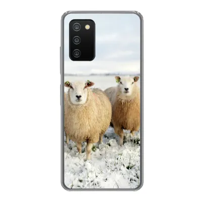 Produktbild von MuchoWow® Handyhülle Schutzhülle Hülle für Samsung Galaxy A03s Gruppe von neugierigen Schafen Silikon Softcase Handy Hülle - Schutz