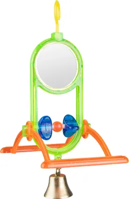 Produktbild von Spielzeugvogel Kunststoff Sitzstange + Spiegel + Glocke Flamingo