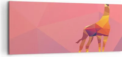 Produktbild von Bild auf Leinwand - Leinwandbild - Giraffe modern Grafik - 120x50cm - Wand Bild - Wanddeko - Leinwanddruck - Bilder - Kunstdruck - Wanddekoration - Leinwand bilder - Wandkunst - AB120x50-2805