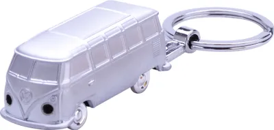 Produktbild von VW SCHLÜSSELANHÄNGER mit LED Bus Bulli Samba Metall Volkswagen Taschenlampe 93 (Silber)