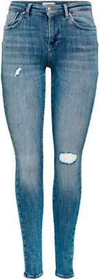 Productafbeelding van Alleen Damen Onlpower Life Mid Push Skinny Jeans, medium blauw denim, maat M