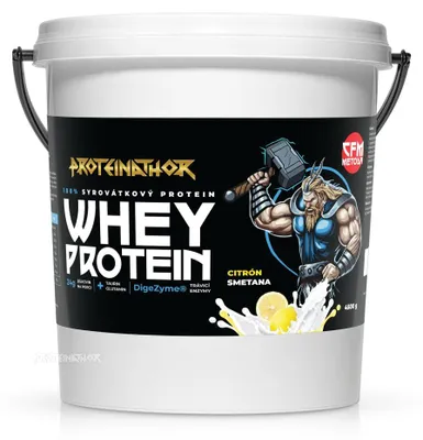Obrázek produktu pro Proteinathor WPC80 Syrovátkový Protein CFM | 80 % Bílkovin + Digezyme | Citrón a smetana | 4500 g