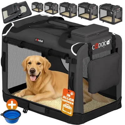 Image de CADOCA Cage de transport XXXL Anthracite pour Chiens ou Chats