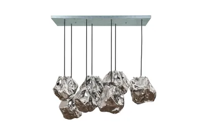 Zdjęcie produktu dla KAWOLA lampa wisząca EDESSA lampa wisząca 7-światło szkło srebrny