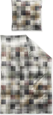 Produktbild von Irisette Mako-Satin Bettwäsche-Garnitur Wave 8573  Farbe natur  135x200+80x80cm