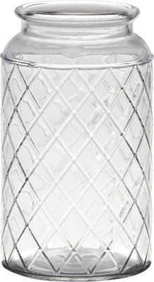 Produktbild von INNA-Glas Windlichtglas THIDA, Rautenmuster, klar, 18cm, Ø10cm - Kerzenhalter