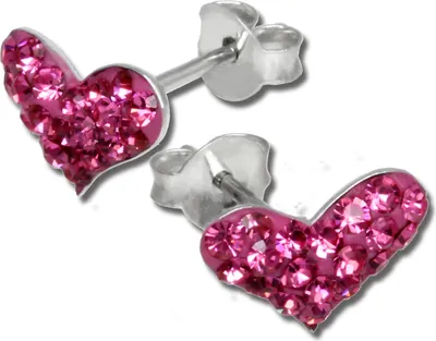 Produktbild von SilberDream pink Ohrringe Herz Zirkonia Damen 925 Silber Ohrstecker GSO404P