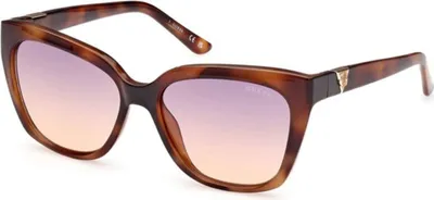 Produktbild von Damen-Sonnenbrille: Quadratische Braune Gläser, Kontrastdetails