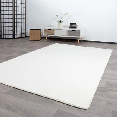 Produktbild von Steffensmeier Kurzflor Teppich Palena | Wohnzimmerteppich | Modern | Strapazierfähig | Creme, Größe: 140x200 cm
