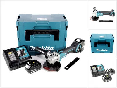 Produktbild von Makita DGA 506 RMJ Akku Winkelschleifer 18 V 125 mm Brushless + 2x Akku 4,0 Ah + Ladegerät + Makpac