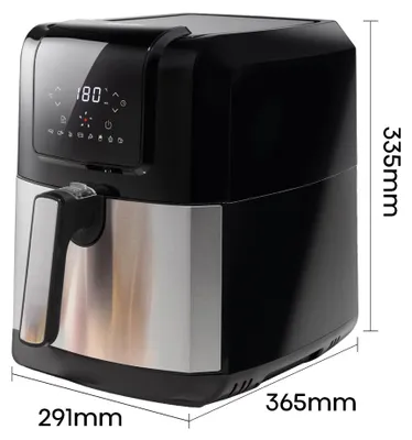 Produktbild von Hisense H06AFBS1S3, Heißluftfritteuse, 5 l, 80 °C, 200 °C, Einzelbild, Schwarz