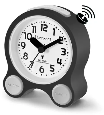 Sprechender Wecker mit deutscher Stimme, 5 Alarme, schwarz