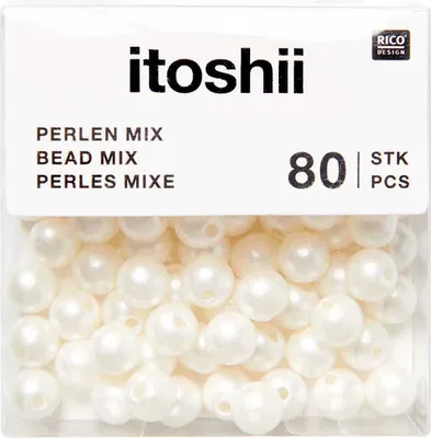 Produktbild von itoshii Perlen, 6 mm, 80 Stück Offwhite