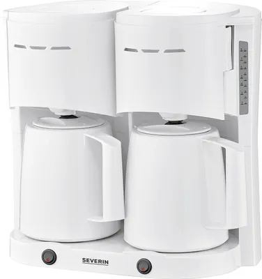 Produktbild von SEVERIN Filterkaffeemaschine Duo KA9314 1000W 8 Tassen Thermokanne weiß