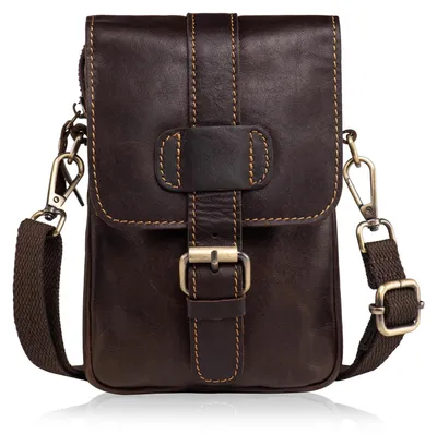 Image de Poche de ceinture en cuir pour téléphone portable avec bandoulière