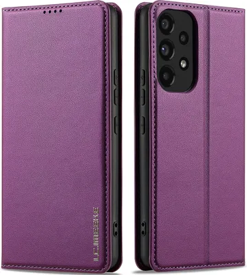 Immagine prodotto di Custodia magnetica in pelle flip per Samsung Galaxy A53 5G, con slot per schede e funzione stand Purple