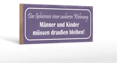 Produktbild von Holzschild Spruch 27x10cm Männer Kinder müssen draußen bleiben