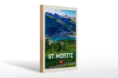 Produktbild von Holzschild Reise 20x30cm St. Moritz Österreich Ausblich Reise