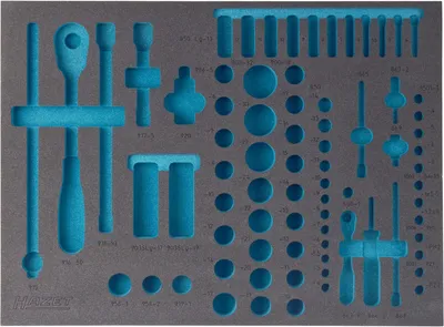 Produktbild von HAZET 163-138L, Schubladeneinheit, Blau, Grau, Schaum, Deutschland, 392 mm, 519 mm