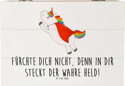 Produktbild von Mr. & Mrs. Panda Geschenkbox Ängste vor Monstern besiegen 22 x 15 cm - Weiß - Geschenk, Lebensfreude, überwinden, kiste holz, fotobox, Herausforderungen meistern, Mut