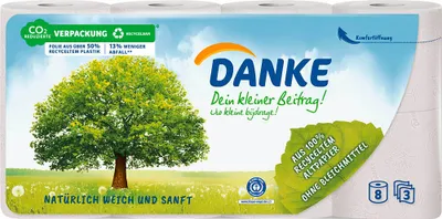 Zdjęcie produktu dla DANKE 5758 Toilettenpapier 3-lagig 8 Rollen