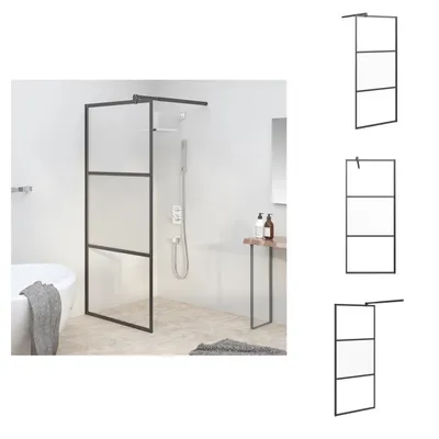 Produktbild von vidaXL Duschwand für Walk-In Dusche 80x195 cm ESG Halbmattiert Schwarz -  Duschwände