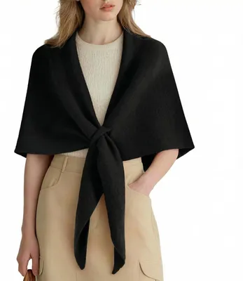 Obrázok produktu pre Šál Pashmina, dámsky, trojuholníkový, pončo, šatka, čierna, 185x70, 100% Vlna