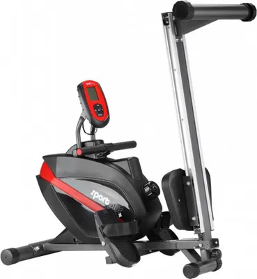 Zdjęcie produktu dla SportPlus SP-MR-008, Magnetyczny, 150 kg, Aluminium, Poliuretan (PU), Pasek klinowy, Kalorie, Dystans, Tętno, Czas, Przyciski