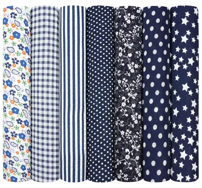 Imagen del producto de Paquete de 7 piezas de tela, 50 x 50 cm, tela de algodón para quilts, ideal para patchwork