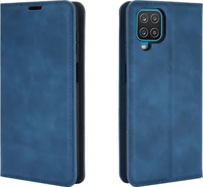 Produktbild von Mobigear Retro Slim  Samsung Galaxy A12 Hülle Klapphülle Geldbörse - Blau
