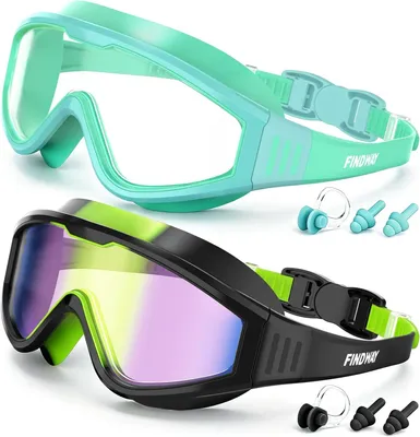 Produktbild von Schwimmbrille Kinder, 2 Stück, UV-Schutz, 180° HD Sicht, für 4-16 Jahre