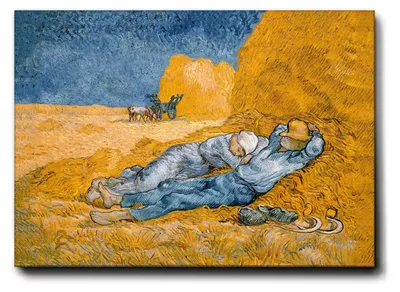 Immagine prodotto di Vincent Van Gogh - Mezzogiorno - 100L x 70l cm - Quadro Tela Canvas Telaio Premium Alto Spessore