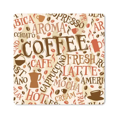 Produktbild von MuchoWow® Mauspad Mousepad Kaffee - Vintage - Muster 20x20 cm - Mousepads - Maus Mat - Pad - Mausunterlage - Desk Mat - Bureauartikeln