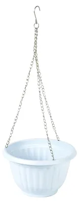 Produktbild von Plasticforte Pflanzentopf - hangend - Kunststoff - Weiss - D20 x H12 cm - Blumentopf an Kette