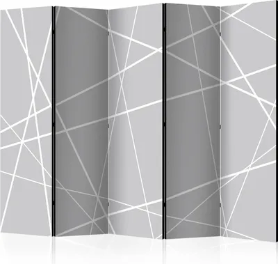 Produktbild von Akusticher Raumteiler Abstrakt Foto Paravent 225x172 cm beidseitig auf Vlies-Leinwand bedruckt Akustikschaum Trennwand Spanische Wand Sichtschutz Home Office geometrische Muster a-A-0222-z-c