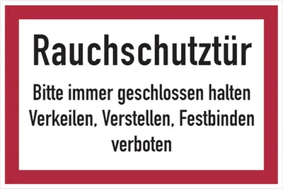 Produktbild von Dreifke® Aufkleber Feuerwehrschild, Rauchschutztür - angelehnt an DIN 4066 | ...