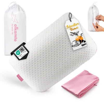 Produktbild von Alkamto Orthopädisches Reisekissen Memory-Schaum 40x25x10 cm Rosa
