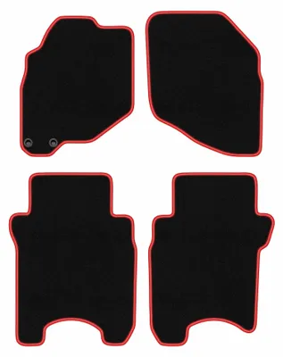 Produktbild von Velours-Fußmatten für Honda Jazz II 2002-2007 (Schrägheck) – 4-tlg, Schwarz/Rot, passgenau – Wielganizator CARLUX