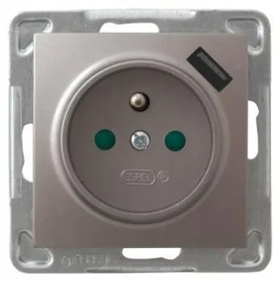 Obrázok produktu pre Ospel GP-1YZPUSB/m/23, Titán, IP20, 16 A, 73 mm, 50 mm, 73 mm