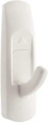 Imagen del producto de 10 ganchos resistentes, transparentes y autoadhesivos para fijar en la pared, color blanco.