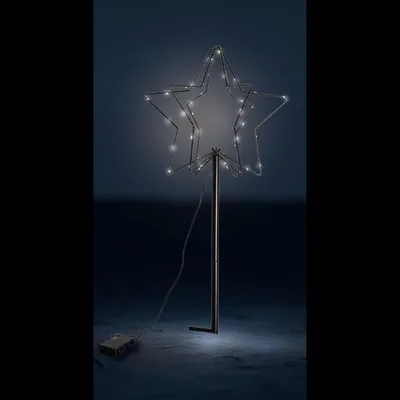 3D LED Weihnachtsstern Weihnachtsbeleuchtung Gartenstecker warmweiß für Außen
