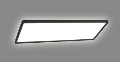Image de BRILONER SLIM Plafonnier LED ultraplat 58x20cm rectangulaire 22W 3000lm 4000K lumière blanc neutre rétroéclairage Noir lampe plafond salon bureau cuisine couloir