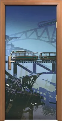 Produktbild von Türposter 90x200 cm Türaufkleber Türtapete Türfolie Klebefolie Futuristischen Zuges auf Eisenbahn