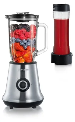 Zdjęcie produktu dla Severin SM 3737, Blender stołowy, 1 l, Funkcja pulse, Rozgniatacz do lodu, 500 W, Stal nierdzewna