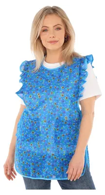 Produktbild von Chasuble Schürze mit Rüsche geblümt 2 Taschen seitlich bindbar, Größe:S, Modell:Dessin 5