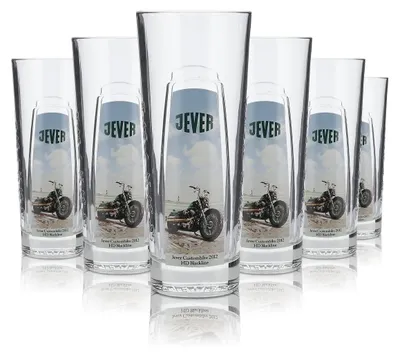 Produktbild von 6x Jever Sammlerglas Sonderedition 0,4l Harley Days Custom Bike HDV Rod 2012