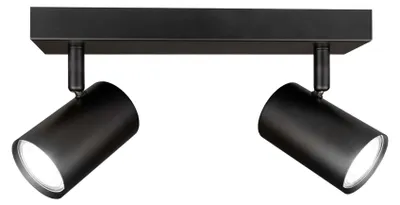 Produktbild von Ledvion LED Deckenstrahler Schwarz 2-Licht Rechteck GU10 3W Kaltweiss