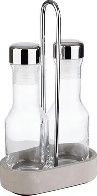 Produktbild von APS 40411 Menage ELEMENT, 14 x 8 cm, Höhe 25 cm, Set besteht aus: Essig- und Ölbehälter, Betonständer