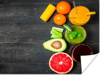 Produktbild von MuchoWow® Poster Obst - Smoothie - Industriell - Sommer 80x60 cm - Kunst für zu Hause